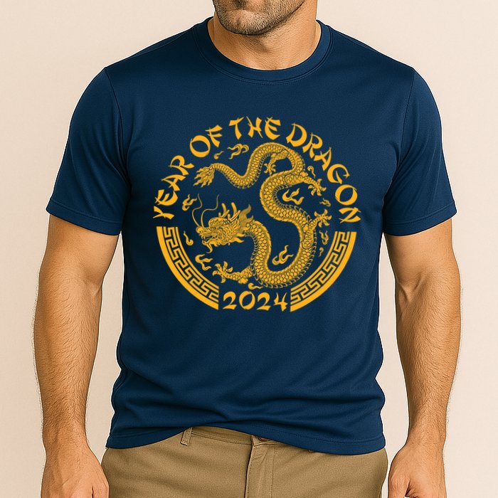 Chinese Zodiac New Year Of The Dragon Lunar 2024 Cooling Performance Crew T-Shirt
