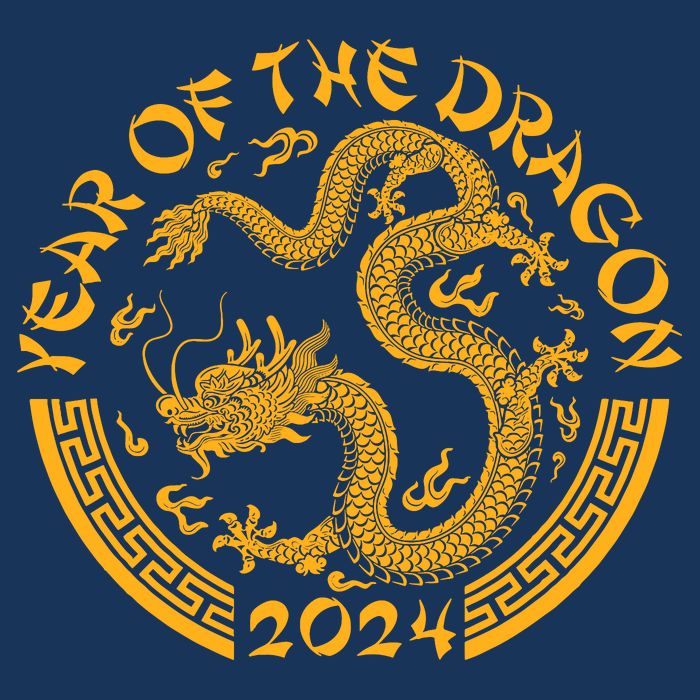 Chinese Zodiac New Year Of The Dragon Lunar 2024 Cooling Performance Crew T-Shirt
