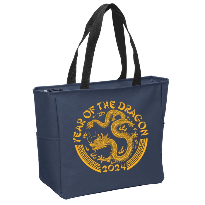 Chinese Zodiac New Year Of The Dragon Lunar 2024 Zip Tote Bag