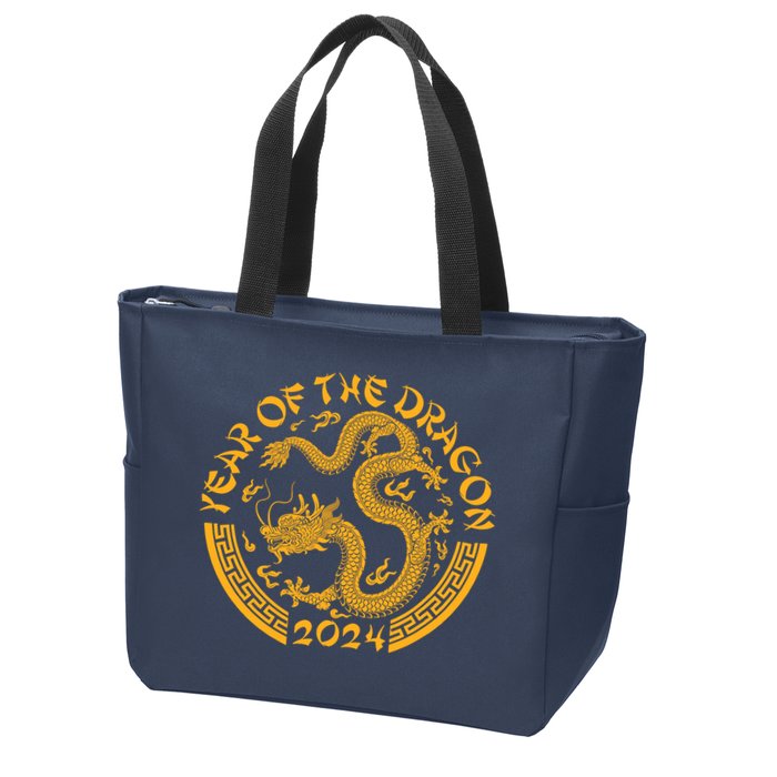 Chinese Zodiac New Year Of The Dragon Lunar 2024 Zip Tote Bag