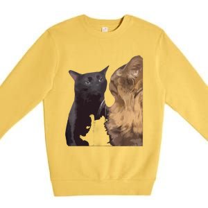 Cat Zoning Out Meme Popular Internet Meme Premium Crewneck Sweatshirt