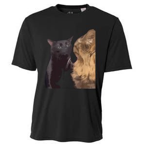 Cat Zoning Out Meme Popular Internet Meme Cooling Performance Crew T-Shirt