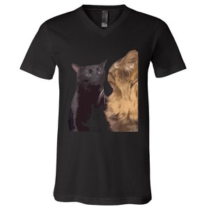 Cat Zoning Out Meme Popular Internet Meme V-Neck T-Shirt