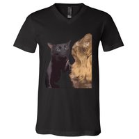 Cat Zoning Out Meme Popular Internet Meme V-Neck T-Shirt