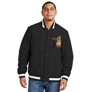 Cat Zoning Out Meme Popular Internet Meme Insulated Varsity Jacket