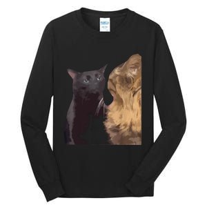 Cat Zoning Out Meme Popular Internet Meme Tall Long Sleeve T-Shirt