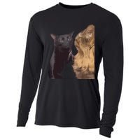 Cat Zoning Out Meme Popular Internet Meme Cooling Performance Long Sleeve Crew