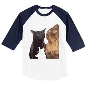 Cat Zoning Out Meme Popular Internet Meme Baseball Sleeve Shirt