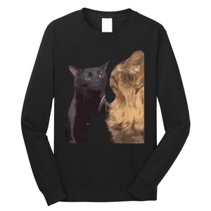 Cats Zoning Out Meme Long Sleeve Shirt