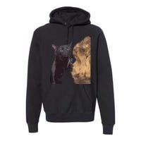 Cats Zoning Out Meme Premium Hoodie