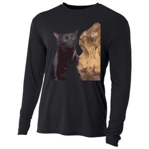 Cats Zoning Out Meme Cooling Performance Long Sleeve Crew