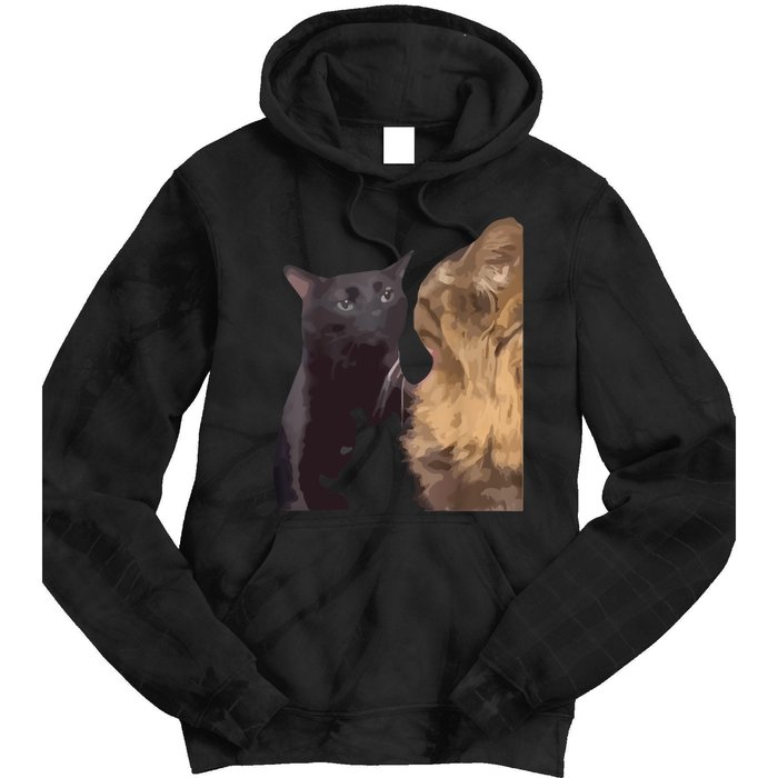 Cats Zoning Out Meme Tie Dye Hoodie