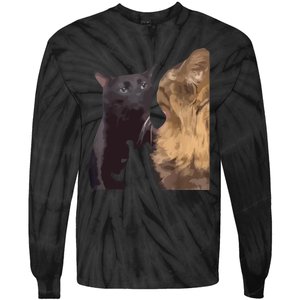 Cats Zoning Out Meme Tie-Dye Long Sleeve Shirt