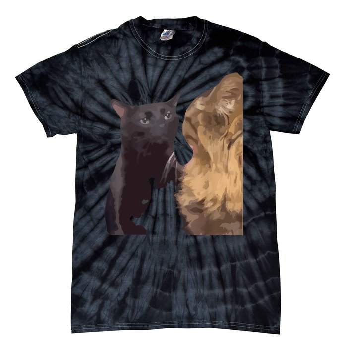 Cats Zoning Out Meme Tie-Dye T-Shirt