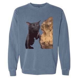 Cats Zoning Out Meme Garment-Dyed Sweatshirt