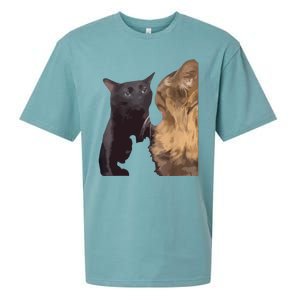 Cats Zoning Out Meme Sueded Cloud Jersey T-Shirt