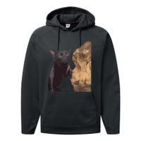 Cat Zoning Out Meme Popular Internet Meme Performance Fleece Hoodie