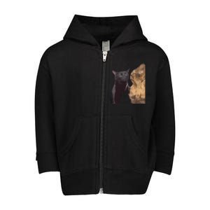 Cat Zoning Out Meme Popular Internet Meme Toddler Zip Fleece Hoodie