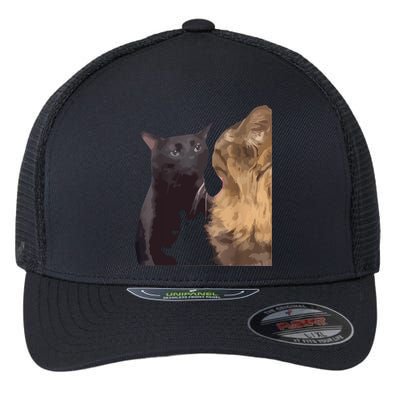 Cat Zoning Out Meme Popular Internet Meme Flexfit Unipanel Trucker Cap