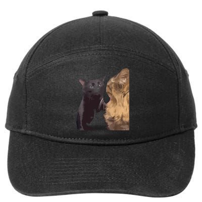 Cat Zoning Out Meme Popular Internet Meme 7-Panel Snapback Hat
