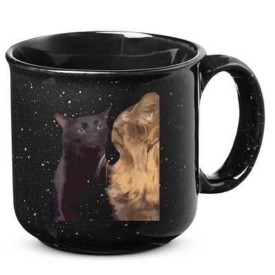 Cat Zoning Out Meme Popular Internet Meme 15oz Campfire Ceramic Mug