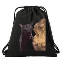 Cat Zoning Out Meme Popular Internet Meme Drawstring Bag