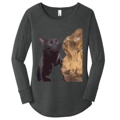 Cat Zoning Out Meme Popular Internet Meme Women's Perfect Tri Tunic Long Sleeve Shirt