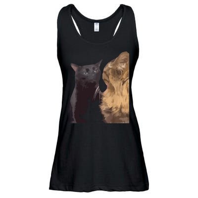 Cat Zoning Out Meme Popular Internet Meme Ladies Essential Flowy Tank