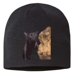 Cat Zoning Out Meme Popular Internet Meme Sustainable Beanie