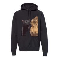 Cat Zoning Out Meme Popular Internet Meme Premium Hoodie