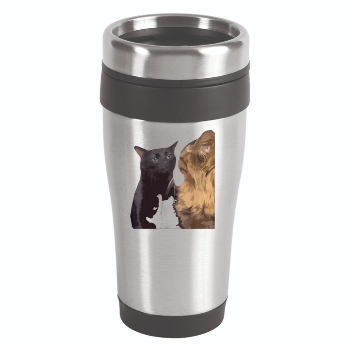 Cat Zoning Out Meme Popular Internet Meme 16oz Travel Tumbler