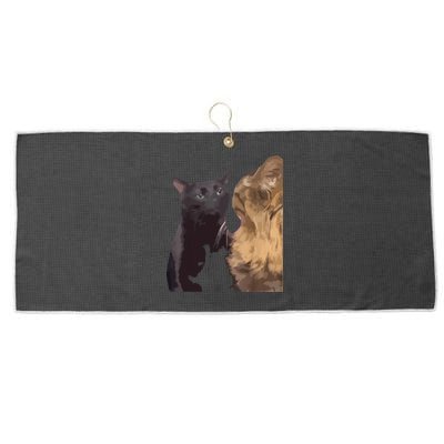 Cat Zoning Out Meme Popular Internet Meme Large Microfiber Waffle Golf Towel
