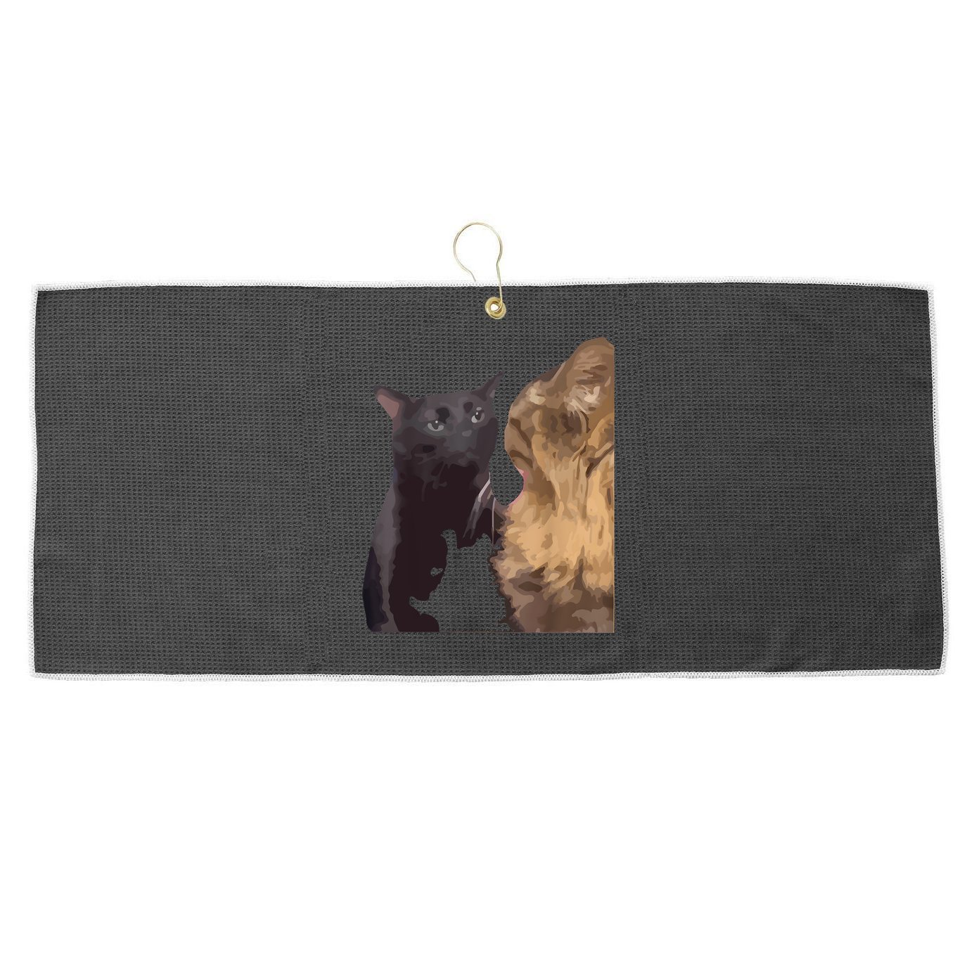 Cat Zoning Out Meme Popular Internet Meme Large Microfiber Waffle Golf Towel