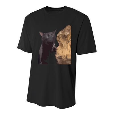 Cat Zoning Out Meme Popular Internet Meme Youth Performance Sprint T-Shirt
