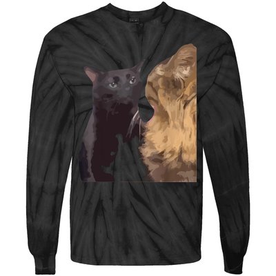 Cat Zoning Out Meme Popular Internet Meme Tie-Dye Long Sleeve Shirt