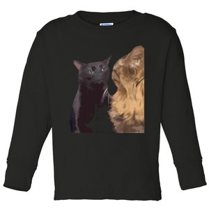 Cat Zoning Out Meme Popular Internet Meme Toddler Long Sleeve Shirt