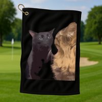 Cat Zoning Out Meme Popular Internet Meme Golf Towel