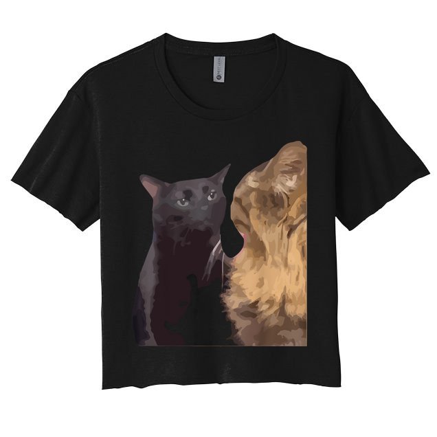 Cat Zoning Out Meme Popular Internet Meme Crop Top