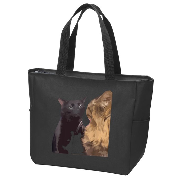 Cat Zoning Out Meme Popular Internet Meme Zip Tote Bag