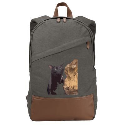 Cat Zoning Out Meme Popular Internet Meme Cotton Canvas Backpack