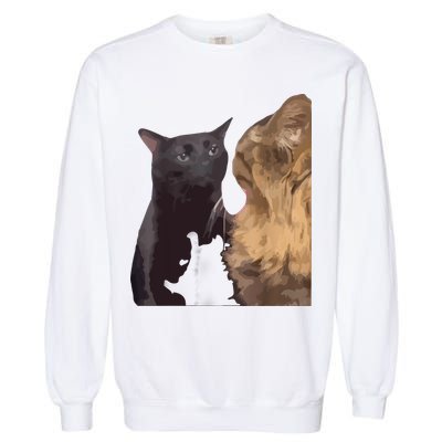 Cat Zoning Out Meme Popular Internet Meme Garment-Dyed Sweatshirt