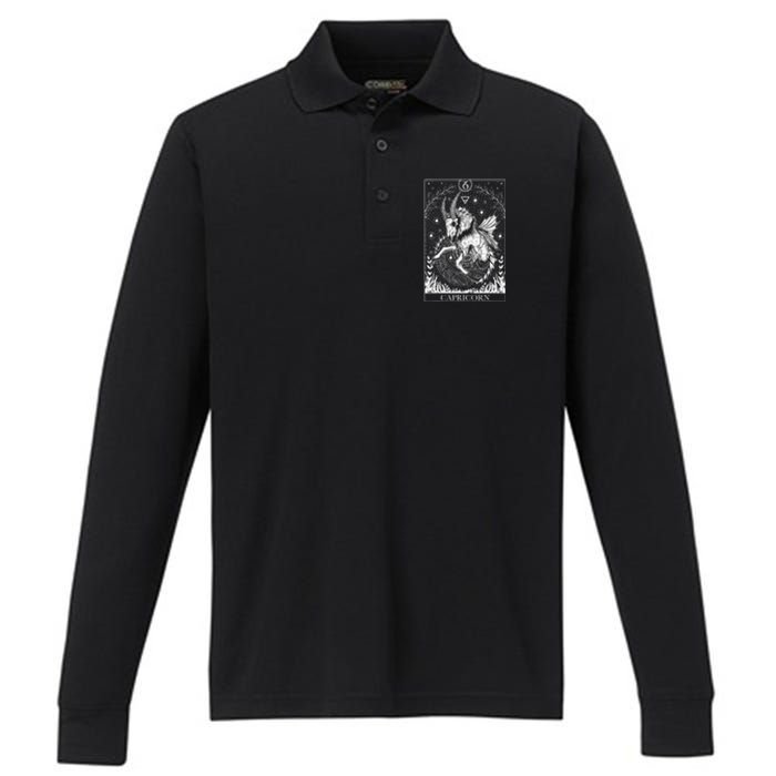 Capricorn Zodiac Symbol Horoscope Astrology Birthday Gift Performance Long Sleeve Polo