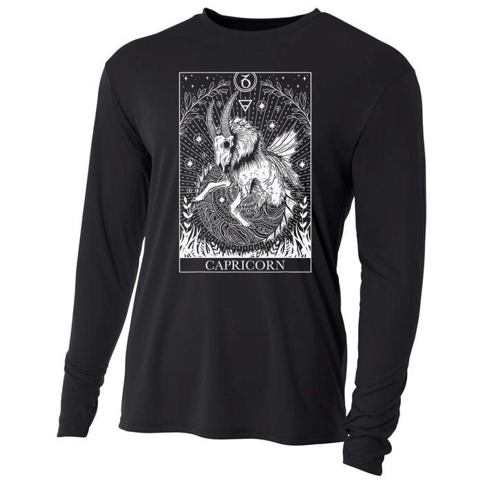 Capricorn Zodiac Symbol Horoscope Astrology Birthday Gift Cooling Performance Long Sleeve Crew