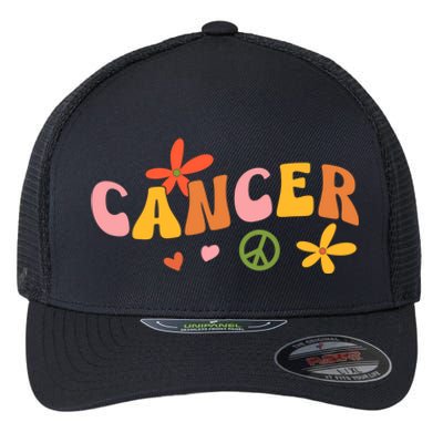 Cancer Zodiac Sign 70s Hippie Style Gift Flexfit Unipanel Trucker Cap