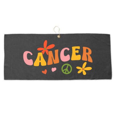 Cancer Zodiac Sign 70s Hippie Style Gift Large Microfiber Waffle Golf Towel