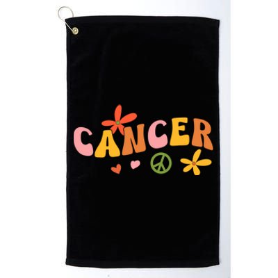 Cancer Zodiac Sign 70s Hippie Style Gift Platinum Collection Golf Towel