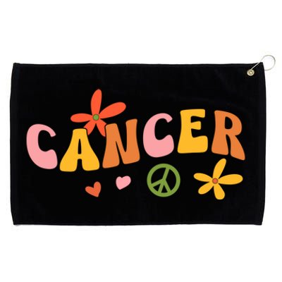 Cancer Zodiac Sign 70s Hippie Style Gift Grommeted Golf Towel