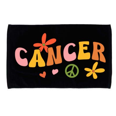 Cancer Zodiac Sign 70s Hippie Style Gift Microfiber Hand Towel