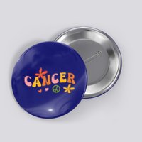 Cancer Zodiac Sign 70s Hippie Style Gift Button