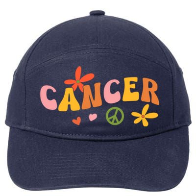 Cancer Zodiac Sign 70s Hippie Style Gift 7-Panel Snapback Hat